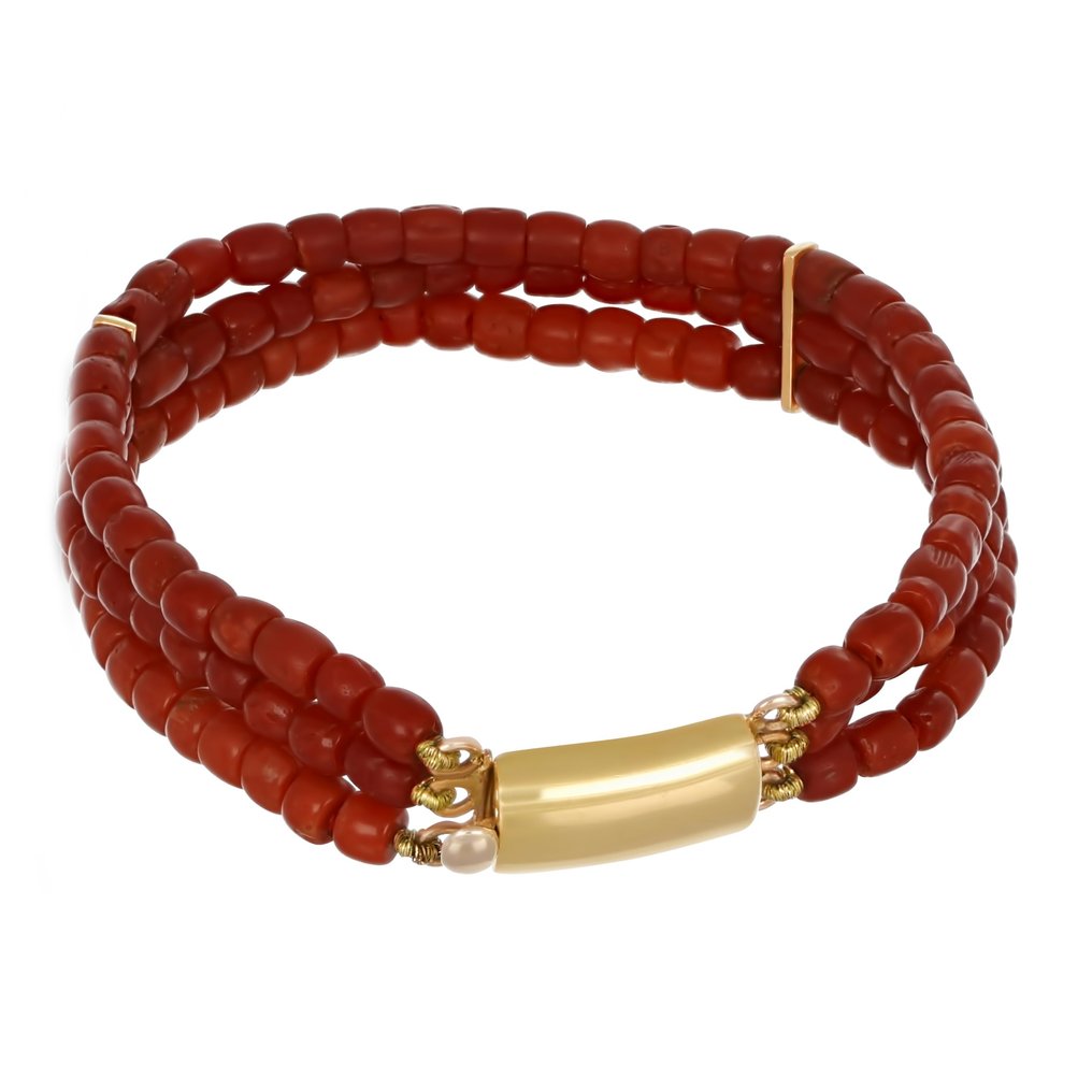Bracelet - 18 kt. Yellow gold Coral #1.0