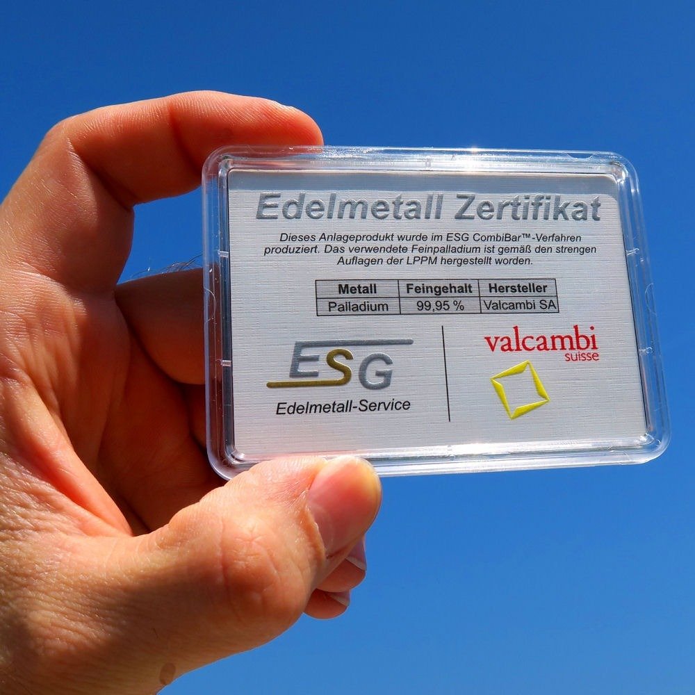 1 gram - Platinum - Valcambi, Switzerland - With certificate  (No reserve price) #1.0