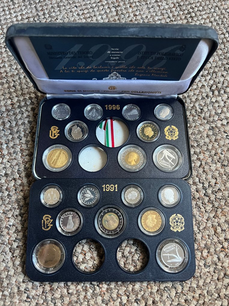 Italie. Serie divisionale 1991/1996 Proof (2 set senza argenti)  (Sans Prix de Réserve) #1.1