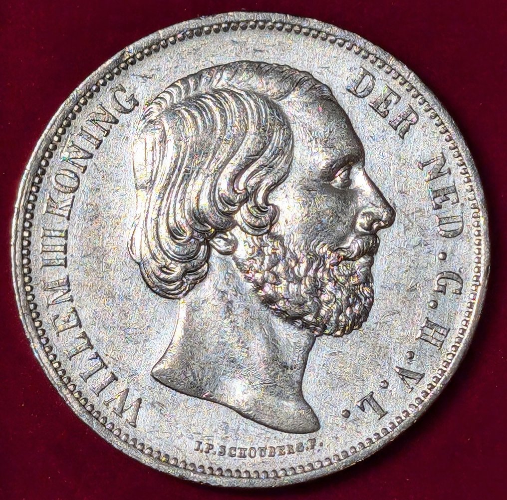 Ολλανδία. Willem III (1849-1890). 2 1/2 Gulden 1867  (χωρίς τιμή ασφαλείας) #1.2