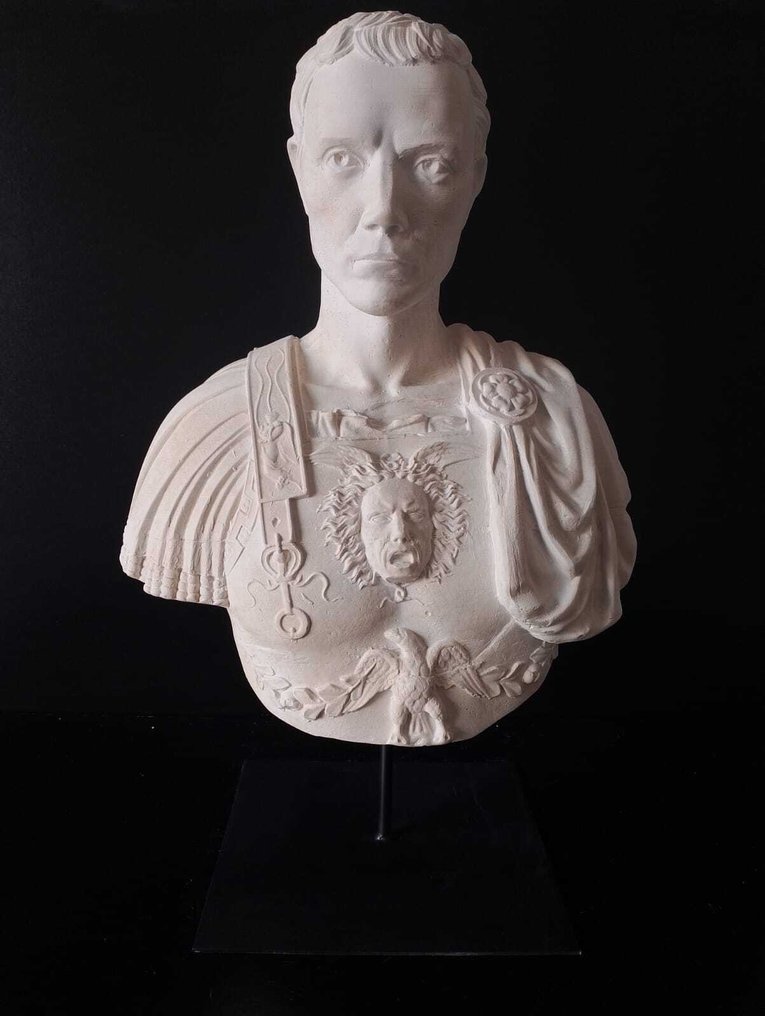 雕塑, Busto di Giulio Cesare - 47 cm - 大理石粉尘 #1.1