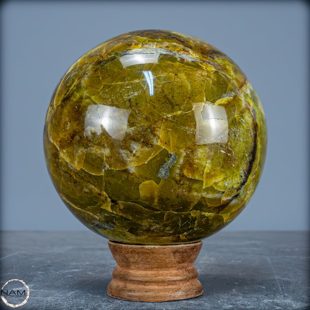 Natural Green Opal & Agate Sphere- 1284.16 g #1.2