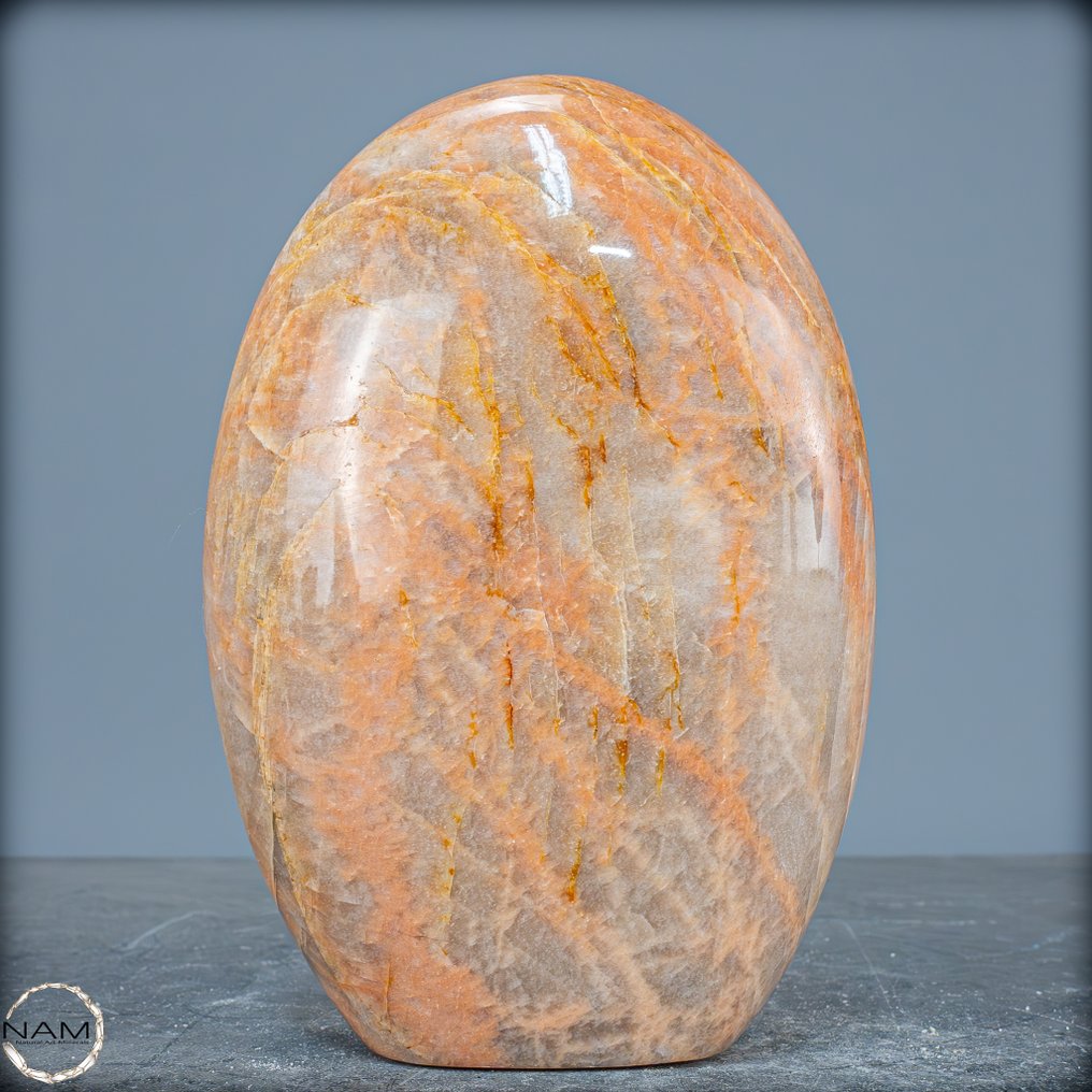 Natural Peach Moonstone Sparkling Freeform- 1381.26 g #1.2