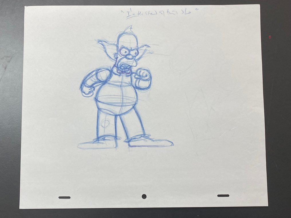 The Simpsons - 1 Originele animatietekening van Krusty de Clown, gecertificeerd #2.1