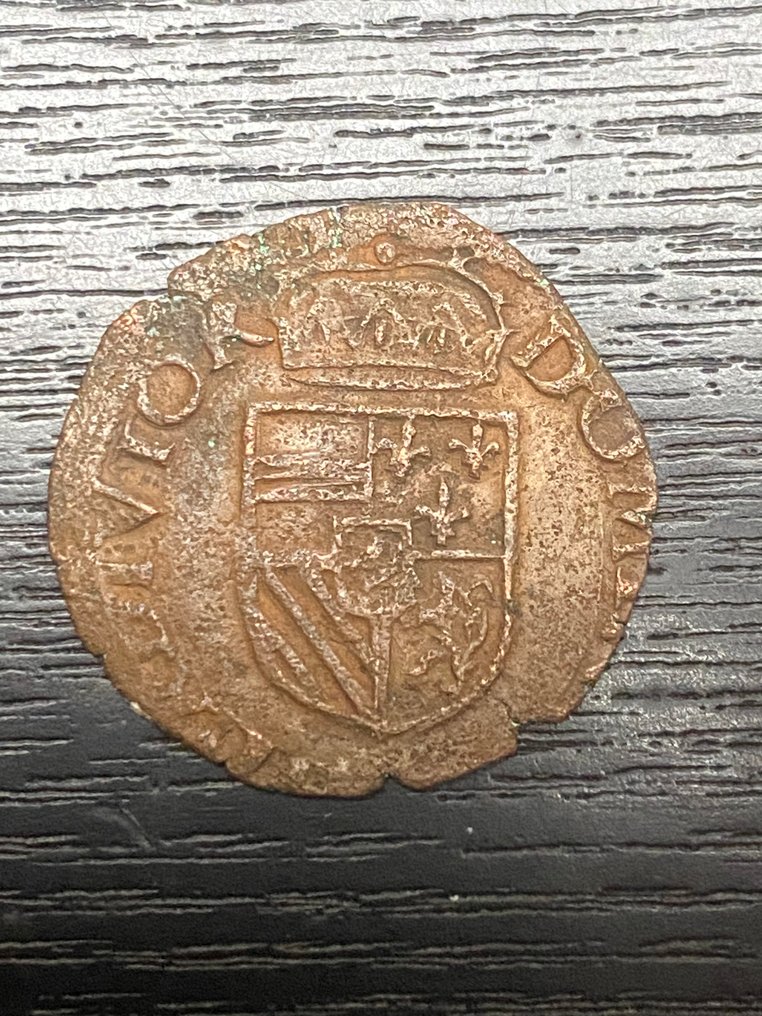 Países Bajos Meridionales, Ducado de Brabante, Maastricht. Philip II. Duit 1594?  (Sin Precio de Reserva) #2.1