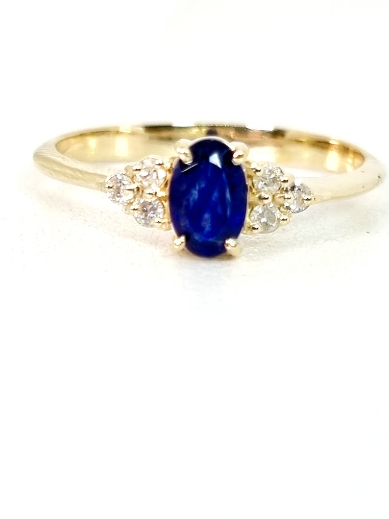 Ring - 14 kt. Yellow gold Sapphire - Diamond #1.1