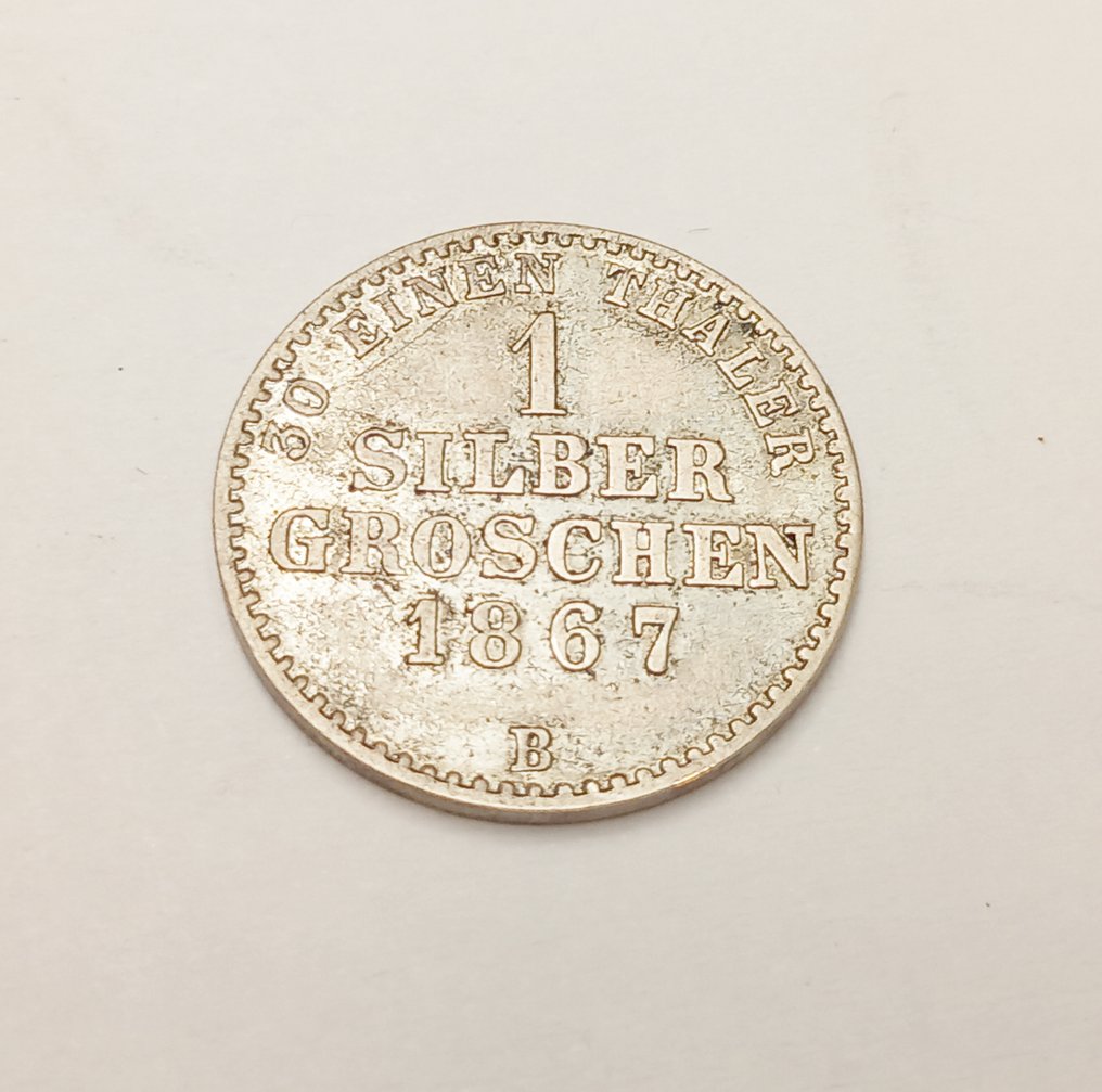 德国, 瓦尔德克. 1 Silbergroschen 1867 B #2.1