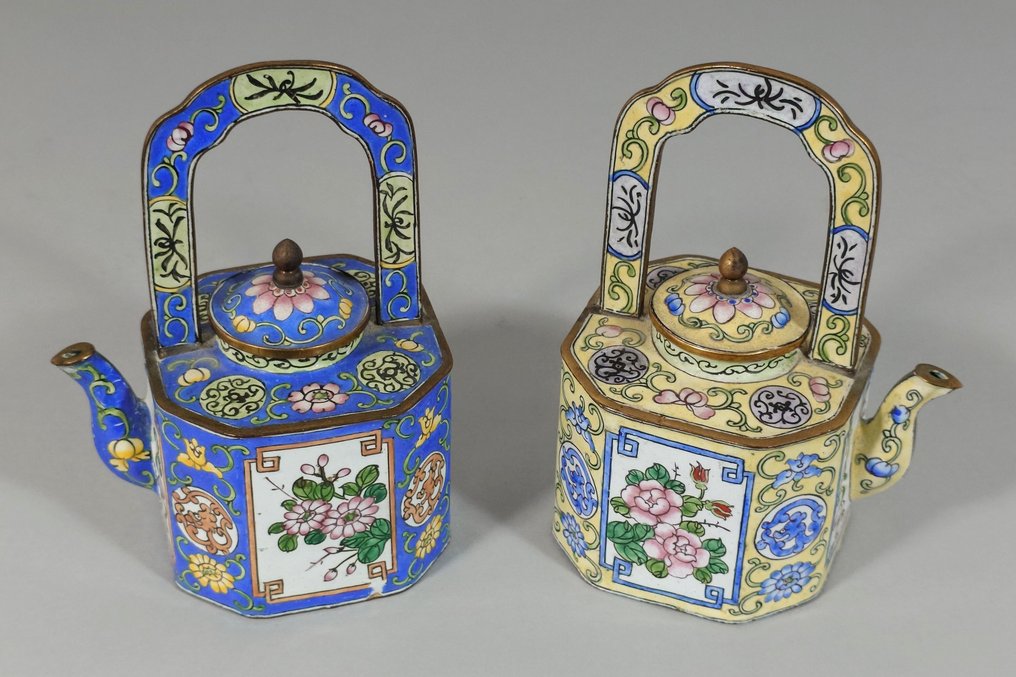 Tekanne (2) - Cloisonne - Kina - Sent på 1900-tallet #3.1