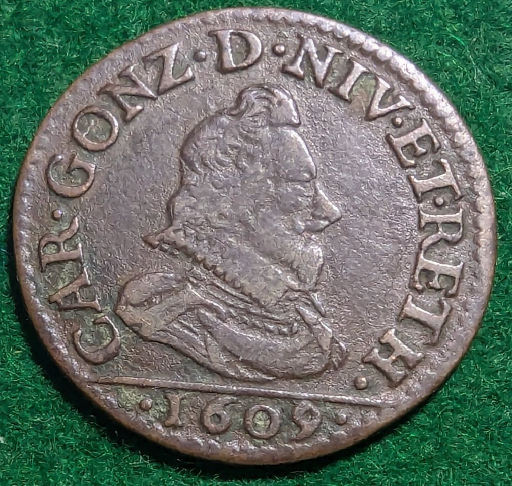 France, Arches-Charleville, Principauté de.. Charles I Gonzaga-Nevers (1606-1637). 3 Deniers 1609  (Sans Prix de Réserve) #2.1