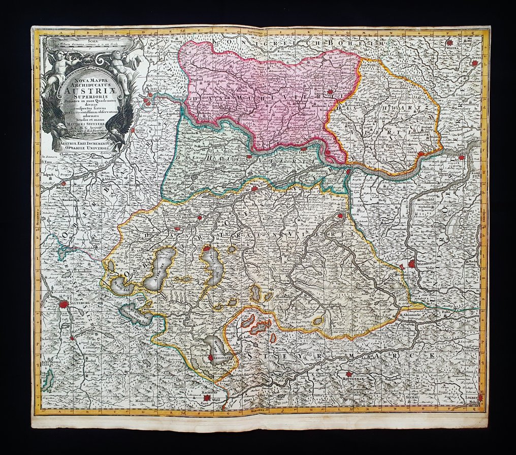 Europa - Europa Północna / Austria / Graz / Wiedeń; Matthaus Seutter - Nova Mappa Archiducatus Austriae Superioris - 1721-1750 #1.2