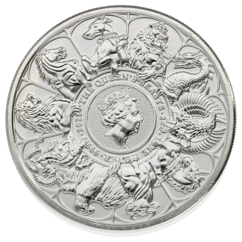 Storbritannia. 5 Pounds 2021 "The Queen's Beasts", 2 Oz (.999)  (Ingen reservasjonspris) #1.1