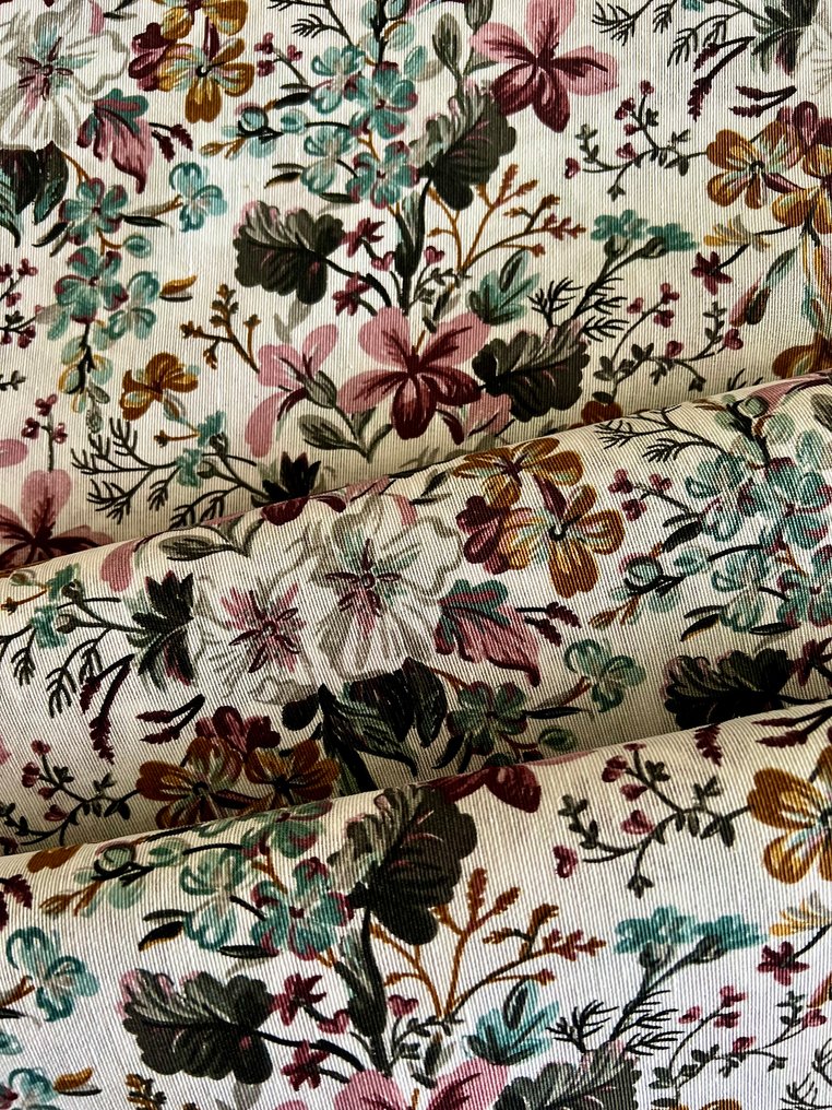 Large piece of floral print fabric for wall decoration or clothing