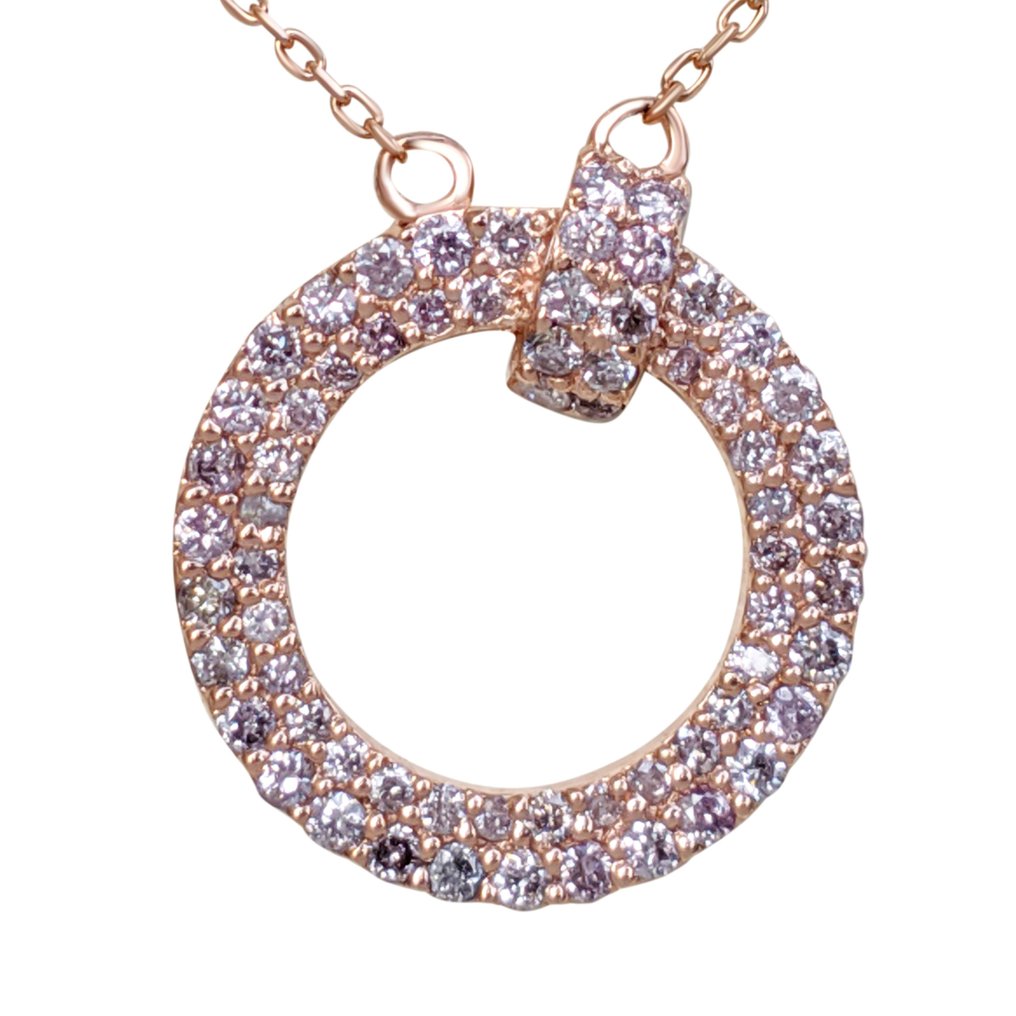 No Reserve Price - Necklace with pendant - 14 kt. Rose gold -  0.50ct. tw. Pink Diamond (Natural coloured) - Pink - GCI #1.1