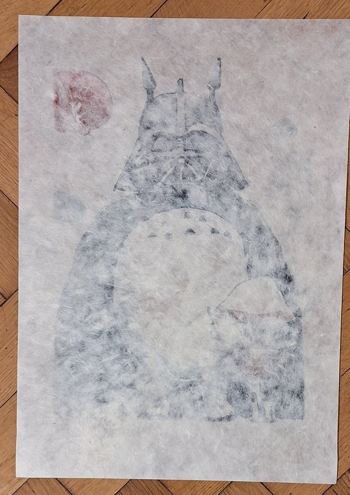 Emma Wildfang - My Neighbor Totoro as Darth Vader - Japan Aquarell series on handmade kahari Paper #4.3