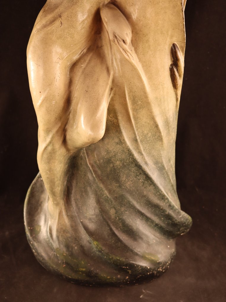 Sculpturale Art Nouveau - H. 73 cm - Vas  - Tencuiala patinata #2.1