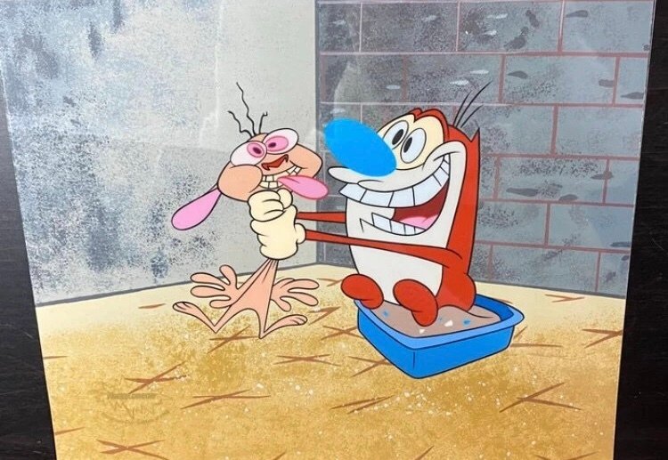 John Kricfalusi and Bob Camp - 1 Animación Cel estampada con fondo pintado - The Ren & Stimpy Show #2.2