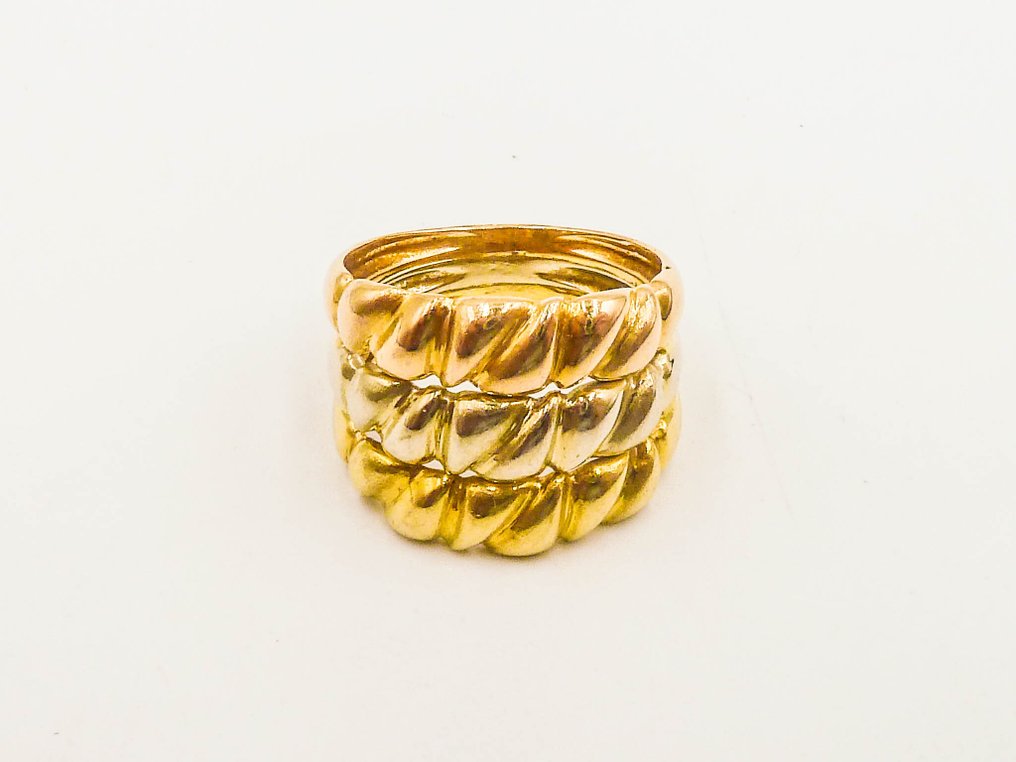 Δαχτυλίδι - 18 καράτια Κίτρινο χρυσό, Λευκός χρυσός, Ροζ χρυσό #1.0