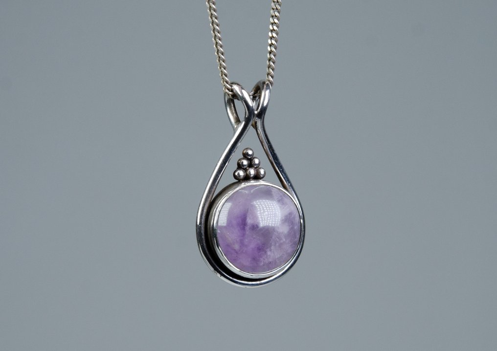 Sans Prix de Réserve - Collier avec pendentif - Argent 835 - Améthyste 9,50 ct #2.1