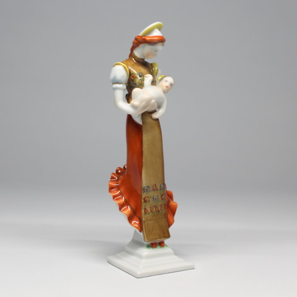 Herend - Elek Lux (1884-1941) - Statuette - Art deco Madonna - Porcelæn #2.1