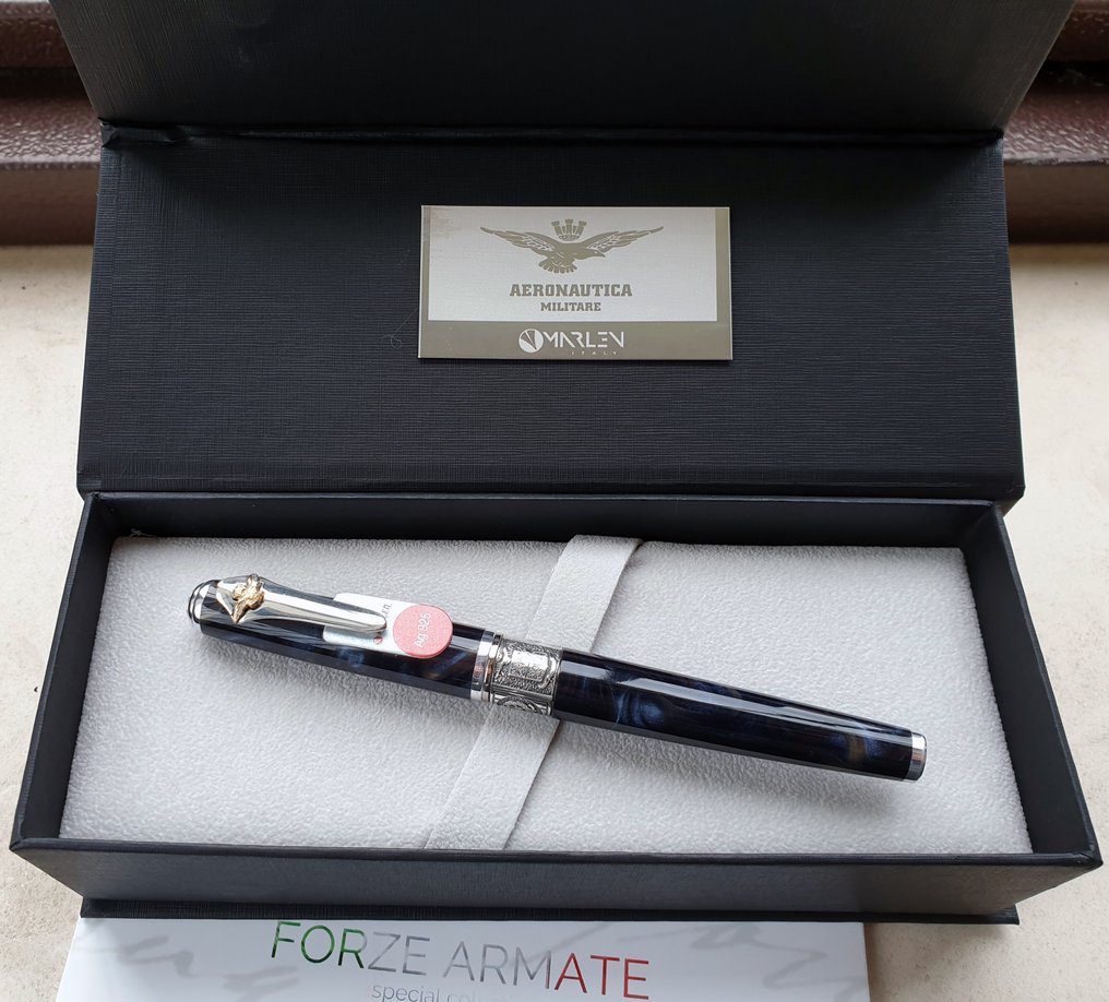 Marlen - Aliante | Edizione Speciale dedicata all'Aeronautica in resina Italiana e Argento - Fountain pen #3.2