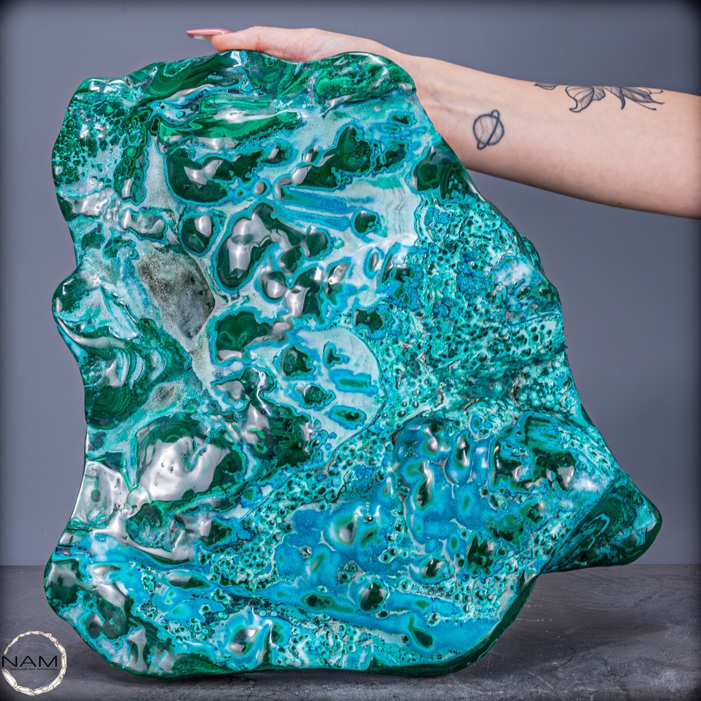 非常稀有的天然孔雀石、铜蓝石和孔雀石 晶球- 16063.36 g #3.2