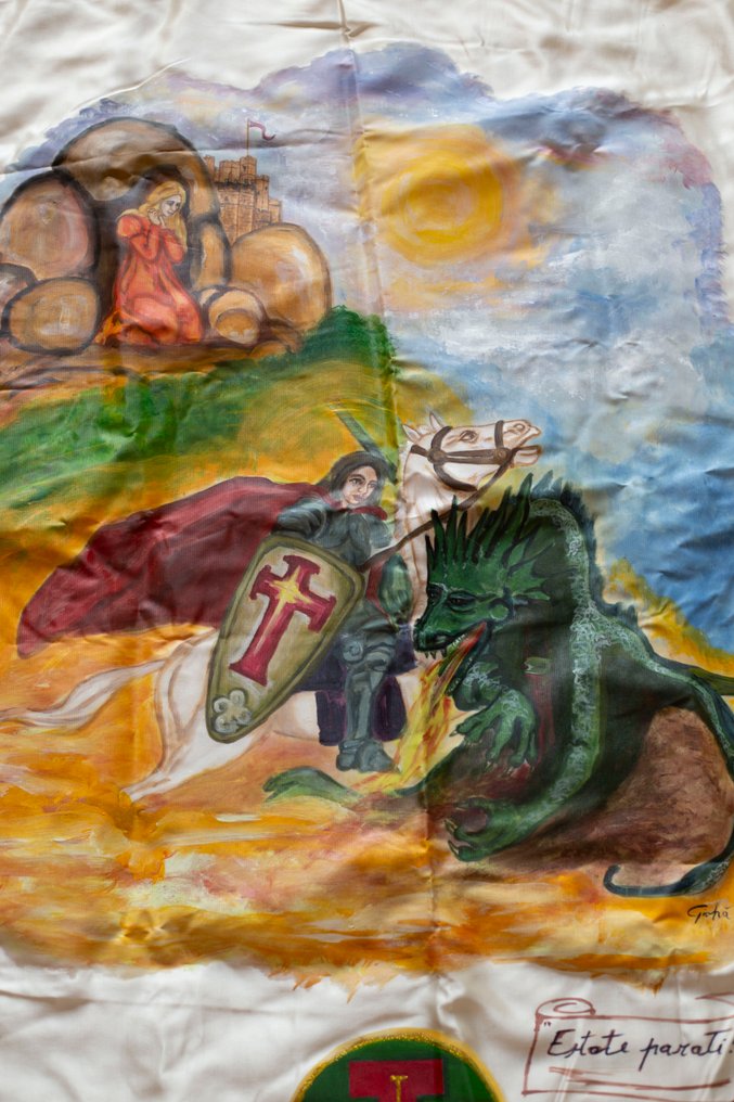 Compagnia di San Giorgio La Bannière Saint Georges bat le Dragon - Compagnie de Saint Georges - Summer Parati - Tapisserie  - 140 cm - 89 cm #1.2