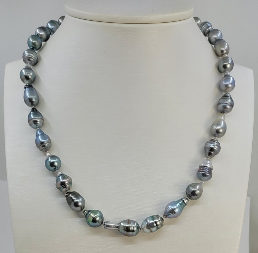 No Reserve Price - Necklace 8x11mm Tahitian Pearls #1.1