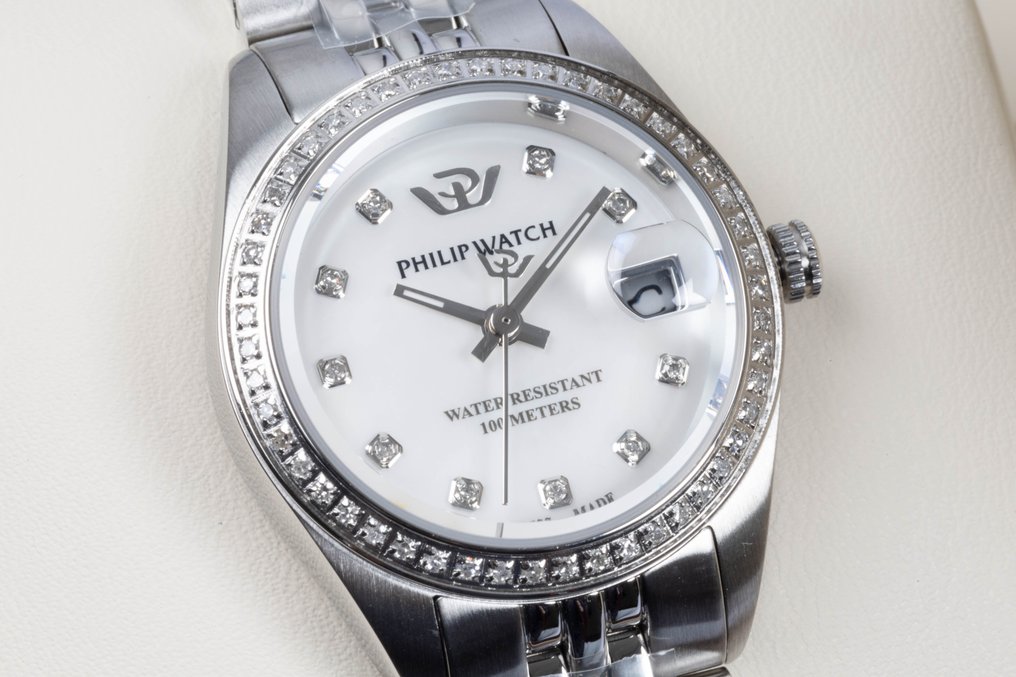 Philip Watch - Caribe - Urban - Mother of Pearl - 0,3 carat Diamonds - 28 mm - 316L - ETA movement - Kvinder - 2020+ #1.1