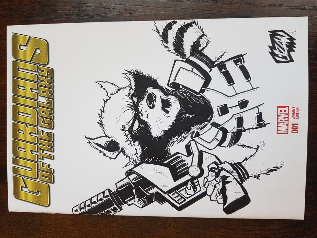 Guardians of the Galaxy #1 ! NYCC 2022 Convention Exclusive ! - Signed and original sketch by artist Franck Uzan !! With COA !! Limited !! - 1 Signed comic - First edition - 2015/2022 #2.1