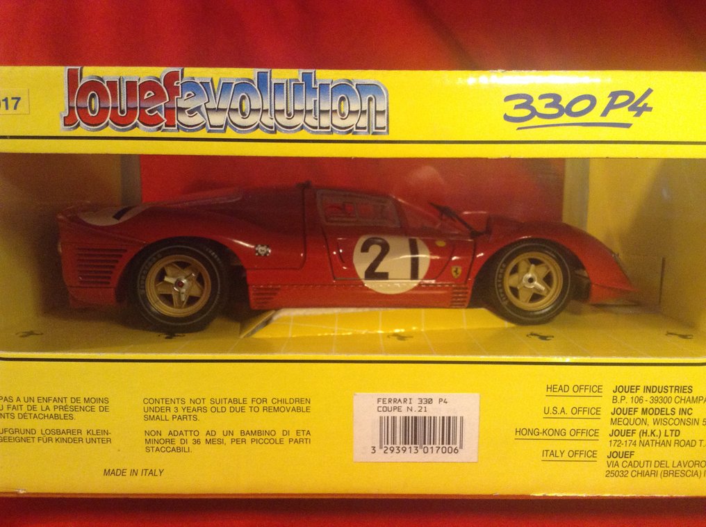 Jouef Evolution - made in Italy 1:18 - Model samochodu sportowego - ref. #3017 Ferrari 330 P4 Coupé Berlinetta Sefac 2° Le Mans 1967 #21 Scarfiotti/Parkes #2.2