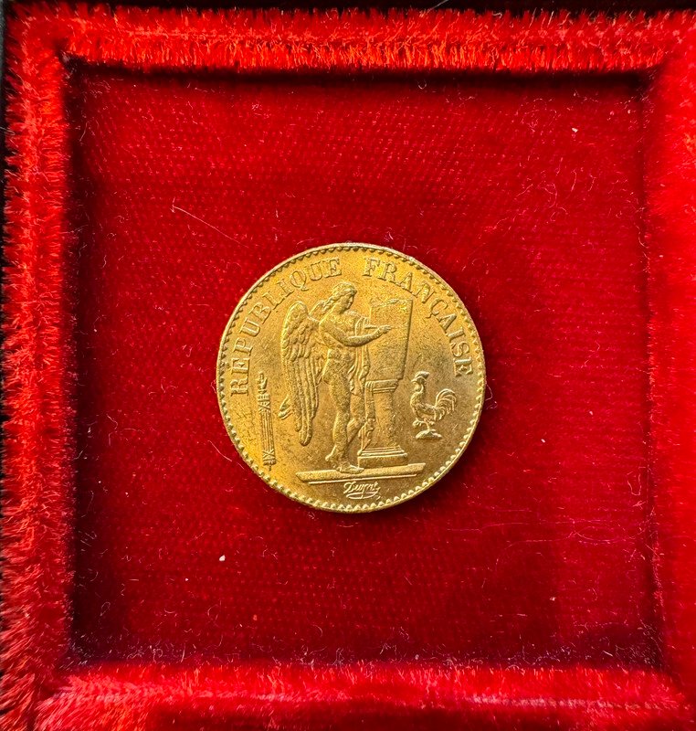 6,45 grams - Guld 900 - 20 Francs Genie - Præget bar #2.1