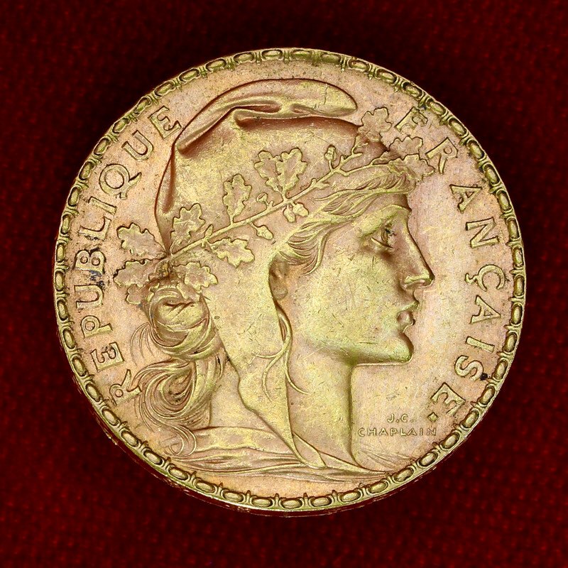 6,45 grams - Gold .900 - 20 Francs Coq/Marianne - Geprägter Barren #2.1