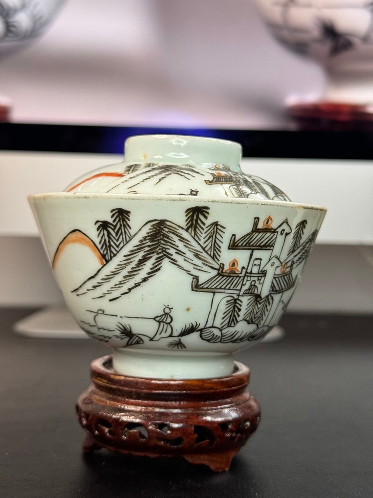 Miska na herbatę w kolorze tuszu - Porcelana - Chiny - Republic period (1912-1949) #1.2