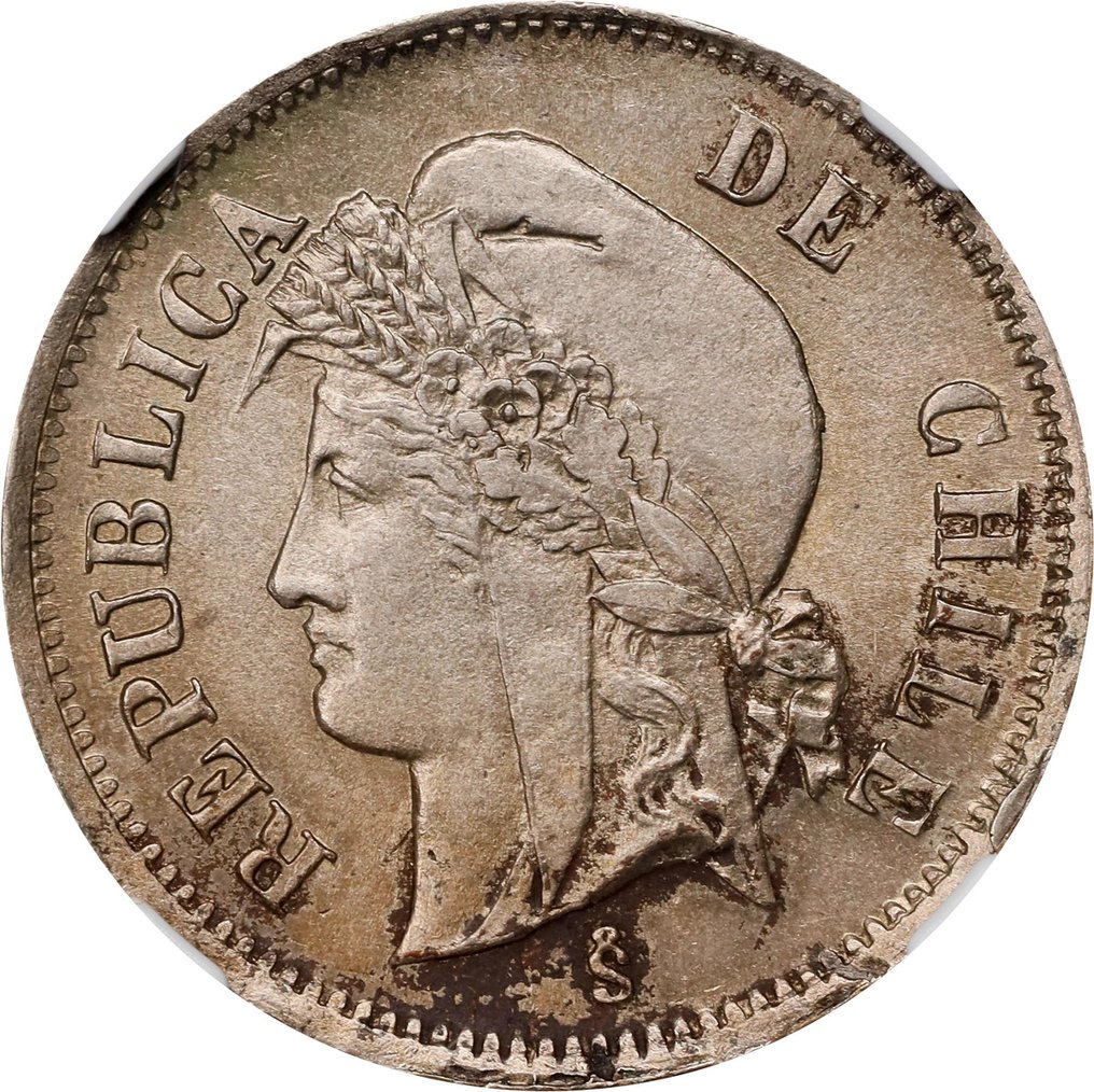 Chile. 1 Centavo 1871 - NGC MS62 #2.1