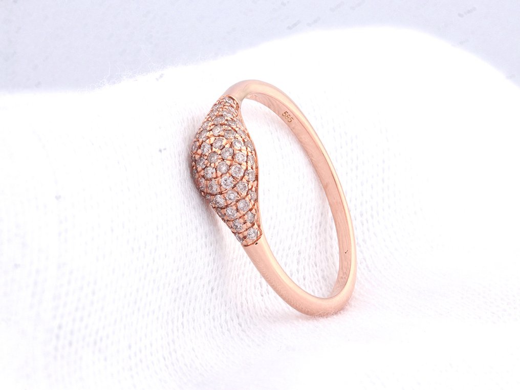 Δαχτυλίδι - 14 καράτια Ροζ χρυσό - 0.25ct. tw. Διαμάντι (Φυσικό) #3.2