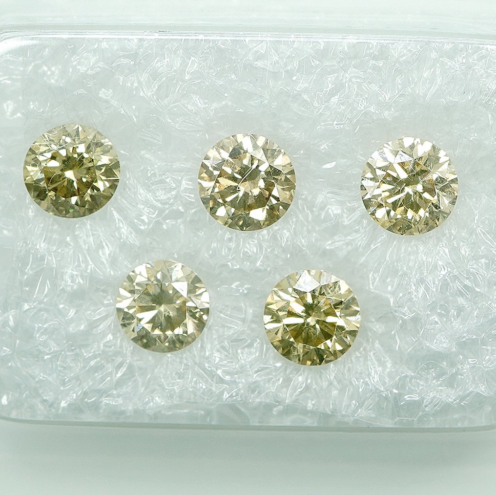 5 pcs 钻石  (天然)  - 1.16 ct - VS1 轻微内含一级, SI1 微内含一级 - 安特卫普宝石报告（GRA） #1.0