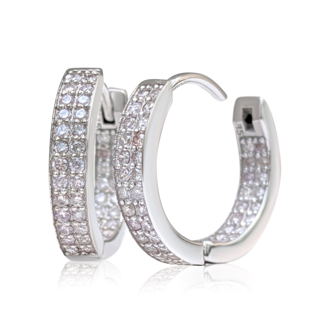 No Reserve Price Earrings 14 kt. White gold 0.50ct. tw. Pink