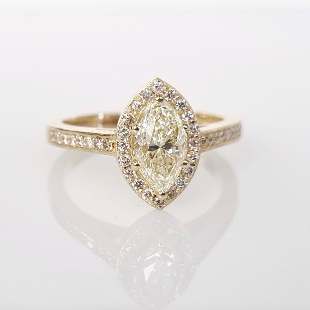 Bague - 14 carats Or jaune - 1.38ct. tw. Jaune Diamant (Couleur naturelle) - Diamant #4.3