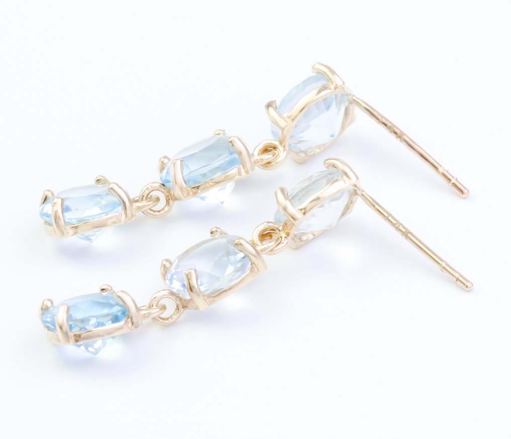 χωρίς τιμή ασφαλείας - Σκουλαρίκια - 14 καράτια Κίτρινο χρυσό Τοπάζιο #3.2