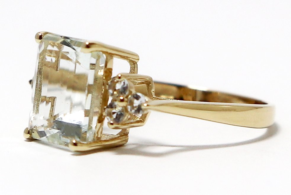 没有保留价 - 戒指 - 14K包金 黄金 海蓝宝石 - 海蓝宝石 #3.2