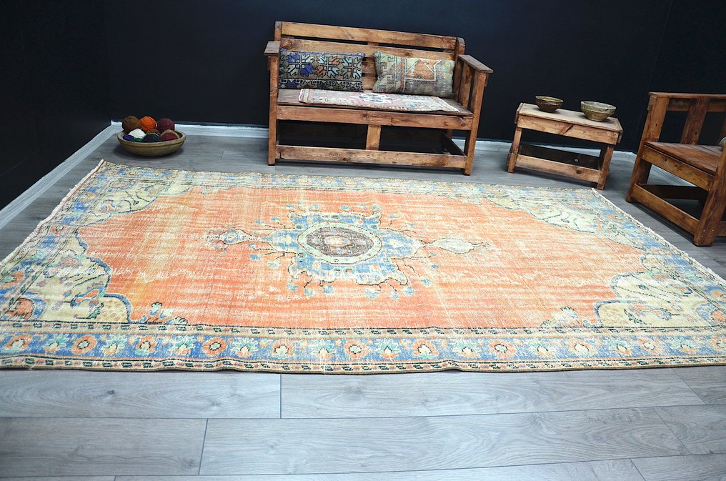 Blassorangefarbener Wollteppich - Teppich - 303 cm - 186 cm #2.1