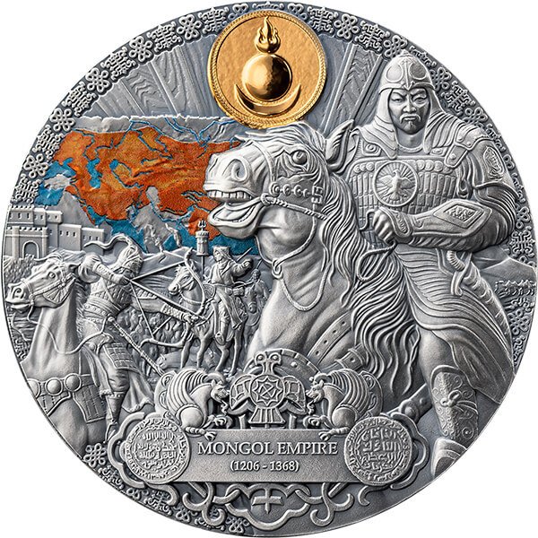 Camerun. 2000 Francs 2024 Mongol Empire - The Legacy of the Greatest Empires - Antique Finish, 2 Oz (.999) #1.0