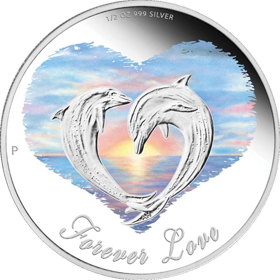 Tuvalu. 50 Cent 2013 Forever Love - Dolfin, 1/2 Oz (.999) (Zonder minimumprijs) #1.0