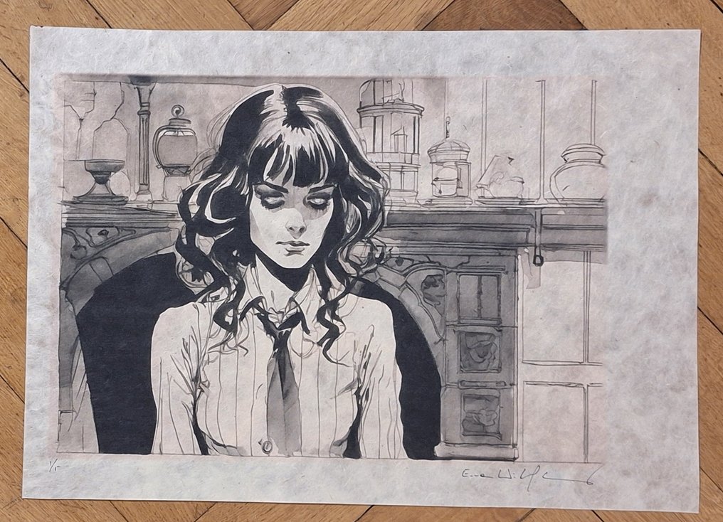 Harry Potter - Triptychon Hermione/Harry/Hagrid - watercolor edition on handmade Kahari Paper by Emma Wildfang #3.2
