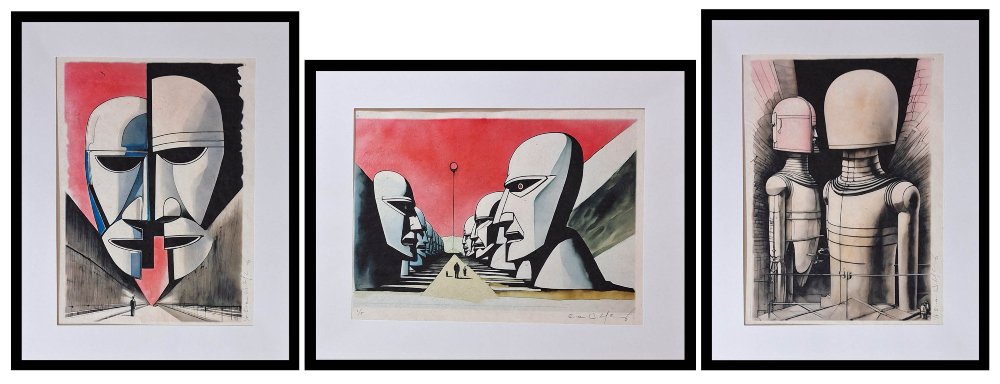 Pink Floyd - Triptychon Division Bell - by artist Emma Wildfang - 3 Fine Art High-Quality Giclées - édition limitée - 2024 #1.0