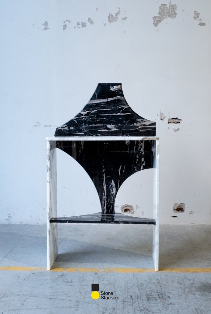 Stone Stackers - Paolo Ciacci & Shilpa Srinivas - Consola - Calacatta Oro & Portoro Silver - SSC102 #1.0