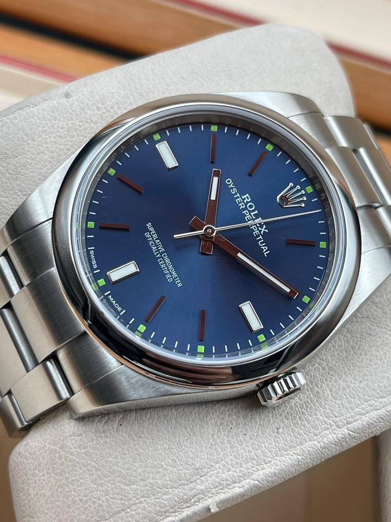 Rolex Oyster Perpetual 39 Blue Dial No Reserve Price 114300 Men 2011 present auction online Catawiki