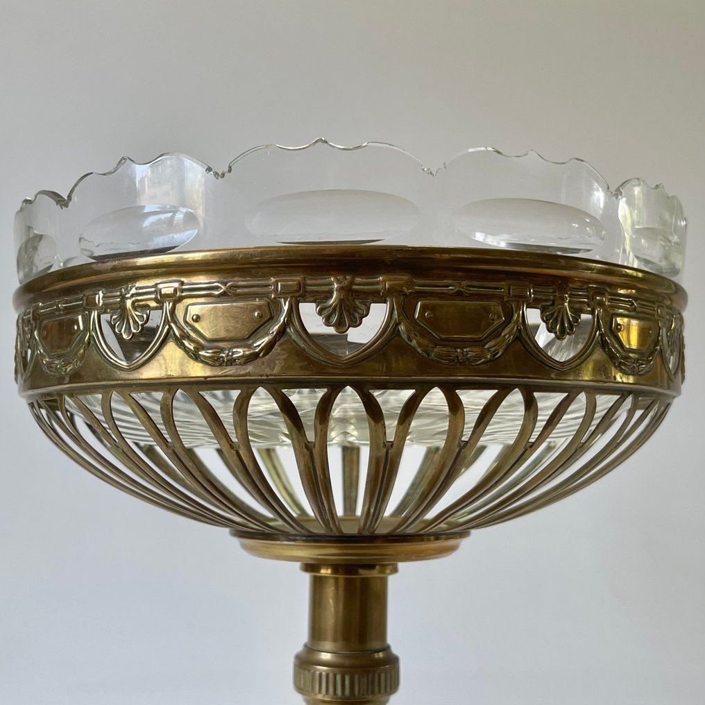 Fruit bowl - Brass, Glass - Fruit Bowl with Cut Glass #1.2