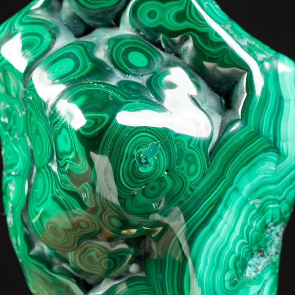 First Qualty Free Form Malachite - Wood and Brass Artistic Base - Katanga Mines - Altezza: 335 mm - Larghezza: 148 mm- 5700 g #2.1