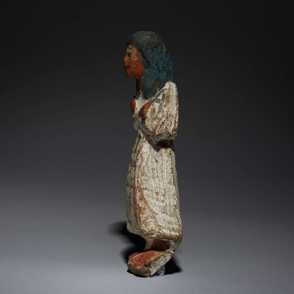 Forntida Egypten Terrakotta Fine Ushabti. Nya riket, 1570 - 1070 f.Kr. 11,6 cm höjd. #3.2